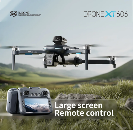 레노버드론 프로페셔널 촬영용(XT606)-8K HD 카메라 5G GPS WIFI FPV 4.5인치 화면 장애물 회피기능, 배터리 3개 포함